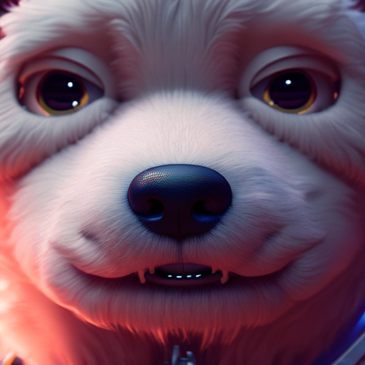 Futuristic puppy, closeup cute and adorable, cute big circular reflective eyes, long fuzzy fur, Pixar render, unreal engine cinematic smooth, intricate detail, cinematic, Pablo olivera, smooth lines, graphic novel, comic art, trending on artstation ((Mike Mignola)) with style of (Gil Kane)