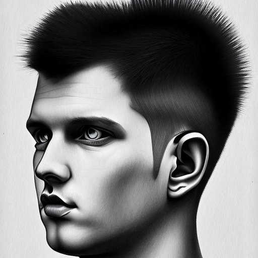 ian curtis goth mohawk, centered, Realistic art, pencil drawing with style of