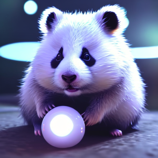 Cute hamster, Cute baby panda, Cute imaginative animal, Futuristic puppy, Cute baby dragon, Adorable creature, Cute Quokka, Adorable little foxy, closeup cute and adorable, cute big circular reflective eyes, long fuzzy fur, Pixar render, unreal engine cinematic smooth, intricate detail, cinematic, 8k, HD with style of