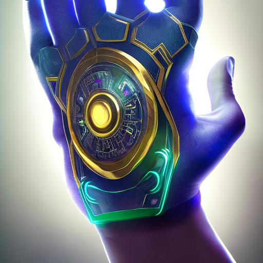 power gauntlet, centered, 8k, HD with style of