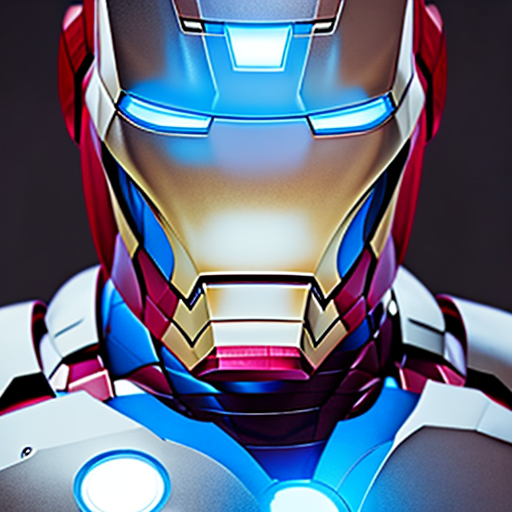 iron man in blue shirt, closeup cute and adorable, cute big circular reflective eyes, long fuzzy fur, Pixar render, unreal engine cinematic smooth, intricate detail, cinematic, 8k, HD with style of