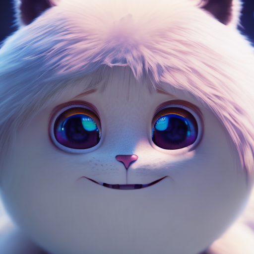anime, closeup cute and adorable, cute big circular reflective eyes, long fuzzy fur, Pixar render, unreal engine cinematic smooth, intricate detail, cinematic, Realistic art, pencil drawing with style of