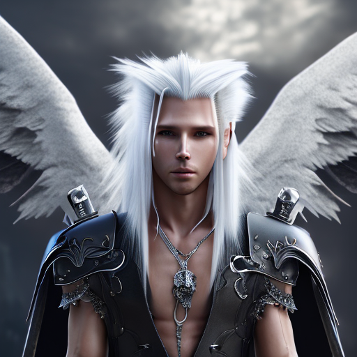sephiroth who wears dark, ornate armor reminiscent of ancient angelic designs, adorned with sinister engravings. A long, tattered cape made of ethereal shadow fabric trails behind him, exuding an aura of darkness, closeup cute and adorable, cute big circular reflective eyes, long fuzzy fur, Pixar render, unreal engine cinematic smooth, intricate detail, cinematic, digital art, trending on artstation, (cgsociety) with style of (Mandy Jurgens)