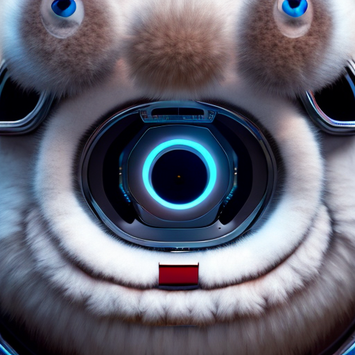 cyborg zhongli, closeup cute and adorable, cute big circular reflective eyes, long fuzzy fur, Pixar render, unreal engine cinematic smooth, intricate detail, cinematic, 8k, HD with style of