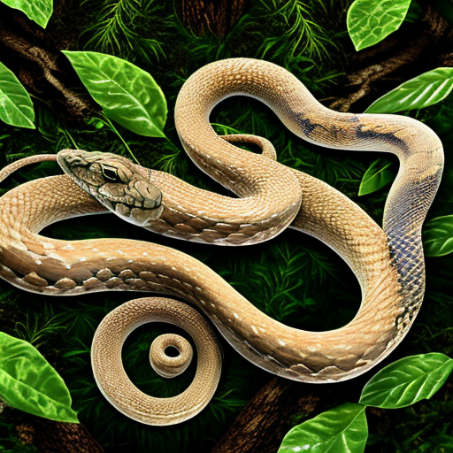 beautiful snake in the forest, centered, 8k, HD with style of