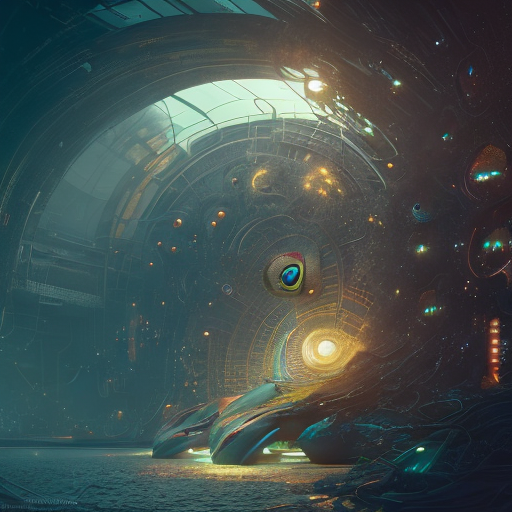 robot peacock, centered, (works by Jan Urschel, Michal Karcz), dark sci-fi, trending on artstation with style of (Sparth)