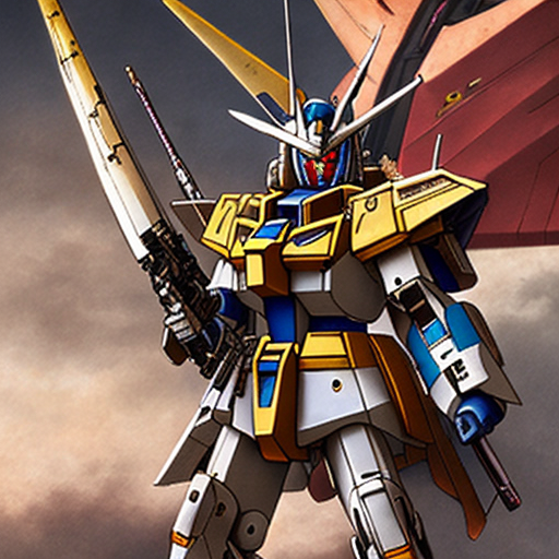gundam weapon, centered, steampunk, highly detailed, 8k, intricate, cinematic with style of (Victorian art and design)