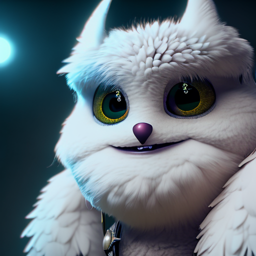 gogeous wings, closeup cute and adorable, cute big circular reflective eyes, long fuzzy fur, Pixar render, unreal engine cinematic smooth, intricate detail, cinematic, 3d, octane render, high quality, 4k with style of
