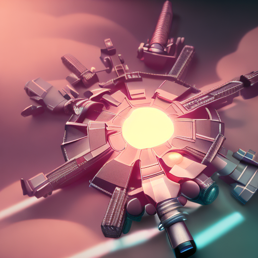 weapon of mass distraction, centered, 3d, octane render, high quality, 4k with style of