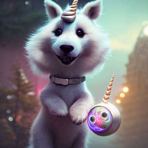 Cute unicorn, Futuristic puppy, Cute baby dragon, Cute baby panda, , Adorable little foxy, closeup cute and adorable, cute big circular reflective eyes, long fuzzy fur, Pixar render, unreal engine cinematic smooth, intricate detail, cinematic, digital art, trending on artstation, (cgsociety) with style of (Irina French)