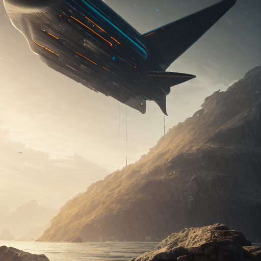 Futuristic underwater submarines, Submarine bullet trains, Flying devices of the future, AI self-driving vehicles, Spaceplanes, centered, (works by Jan Urschel, Michal Karcz), dark sci-fi, trending on artstation with style of (Sparth)