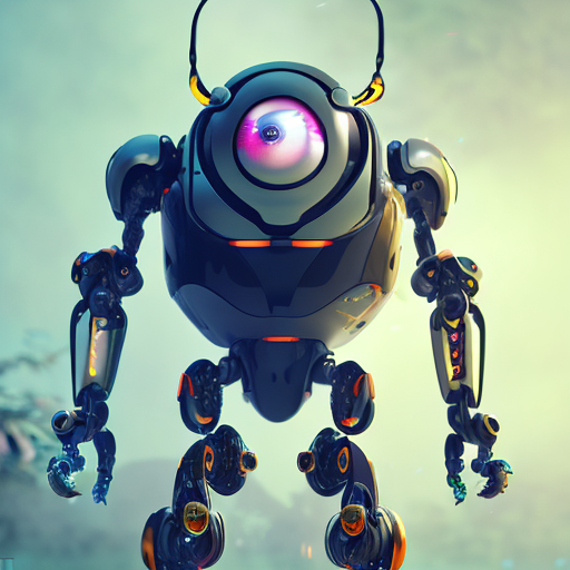 Nano-Bee, Mechanized animals, Robotic animals, Animal cyborgs, centered, 3d, octane render, high quality, 4k with style of