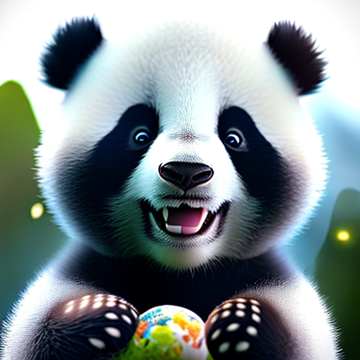 Cute baby panda, closeup cute and adorable, cute big circular reflective eyes, long fuzzy fur, Pixar render, unreal engine cinematic smooth, intricate detail, cinematic, digital art, trending on artstation, (cgsociety) with style of (Irina French)