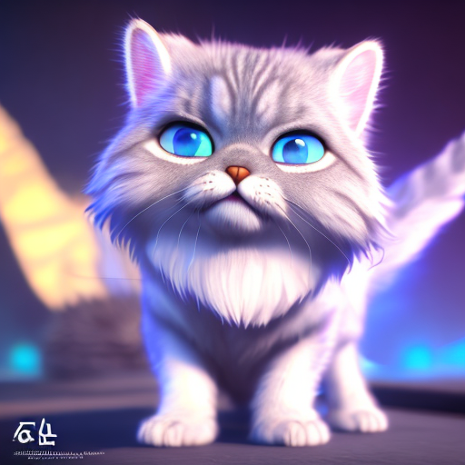 king of silver tabby persian walking on blue fire, closeup cute and adorable, cute big circular reflective eyes, long fuzzy fur, Pixar render, unreal engine cinematic smooth, intricate detail, cinematic, digital art, trending on artstation, (cgsociety) with style of (Heraldo Ortega)