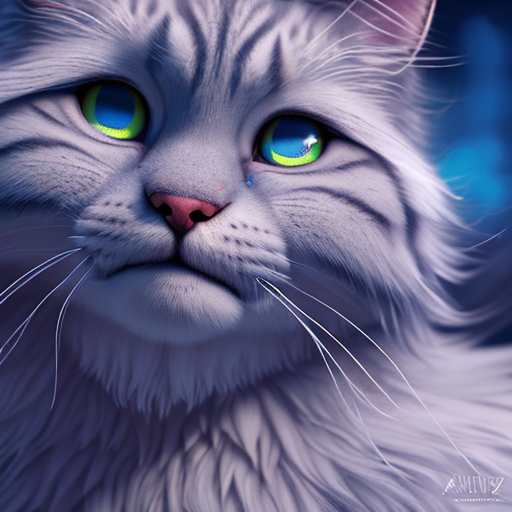 king of silver tabby persian walking on blue fire, closeup cute and adorable, cute big circular reflective eyes, long fuzzy fur, Pixar render, unreal engine cinematic smooth, intricate detail, cinematic, digital art, trending on artstation, (cgsociety) with style of (Irina French)