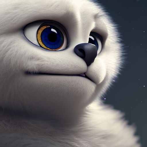 douma, closeup cute and adorable, cute big circular reflective eyes, long fuzzy fur, Pixar render, unreal engine cinematic smooth, intricate detail, cinematic, Realistic art, pencil drawing with style of