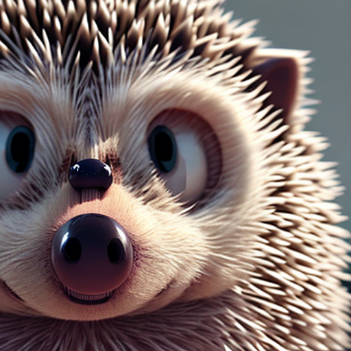 Cute hedgehog, closeup cute and adorable, cute big circular reflective eyes, long fuzzy fur, Pixar render, unreal engine cinematic smooth, intricate detail, cinematic, pastel colors style, colorful with style of (Jean-Francois Millet)