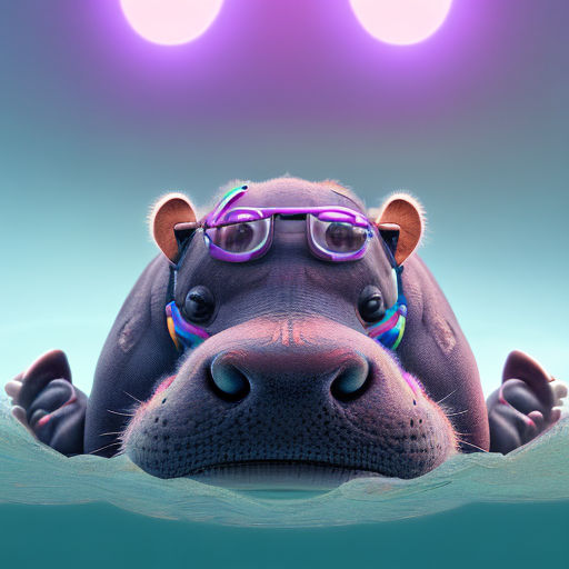 Cute hippo, Cute sea otter, closeup cute and adorable, cute big circular reflective eyes, long fuzzy fur, Pixar render, unreal engine cinematic smooth, intricate detail, cinematic, 3d, octane render, high quality, 4k with style of