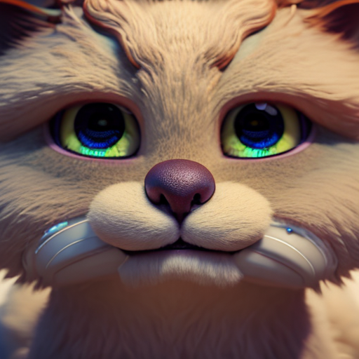 god of all universe, closeup cute and adorable, cute big circular reflective eyes, long fuzzy fur, Pixar render, unreal engine cinematic smooth, intricate detail, cinematic, 3d, octane render, high quality, 4k with style of