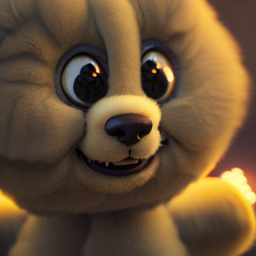 scrambler tuktuk, closeup cute and adorable, cute big circular reflective eyes, long fuzzy fur, Pixar render, unreal engine cinematic smooth, intricate detail, cinematic, 8k, HD with style of