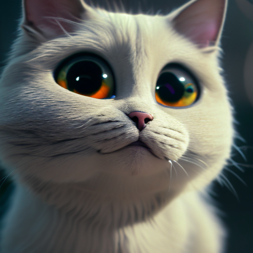 a walking cat, closeup cute and adorable, cute big circular reflective eyes, long fuzzy fur, Pixar render, unreal engine cinematic smooth, intricate detail, cinematic, 8k, HD with style of