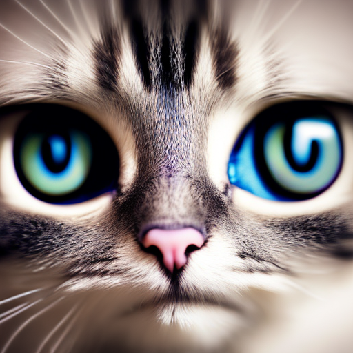 cat cute, closeup cute and adorable, cute big circular reflective eyes, long fuzzy fur, Pixar render, unreal engine cinematic smooth, intricate detail, cinematic, award winning on shutterstock, canon eos 5D, 32k with style of (Irving Penn)