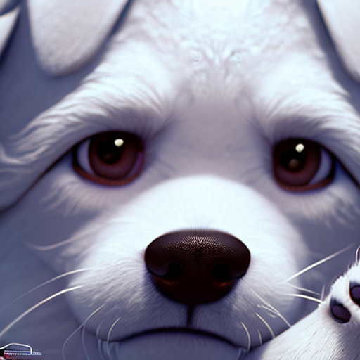Futuristic puppy, closeup cute and adorable, cute big circular reflective eyes, long fuzzy fur, Pixar render, unreal engine cinematic smooth, intricate detail, cinematic, Realistic art, pencil drawing with style of