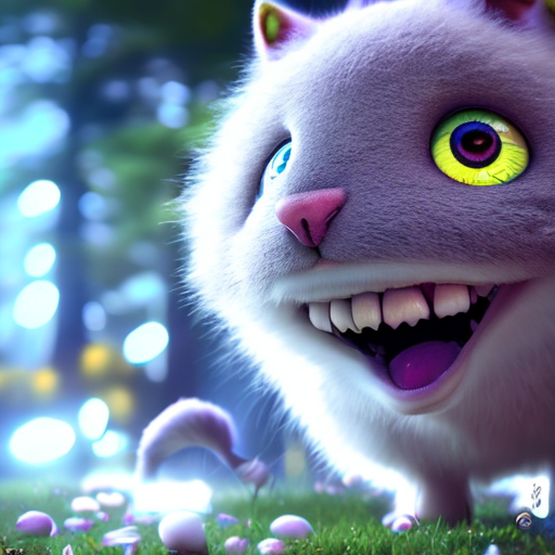 Cute imaginative animal, closeup cute and adorable, cute big circular reflective eyes, long fuzzy fur, Pixar render, unreal engine cinematic smooth, intricate detail, cinematic, 8k, HD with style of