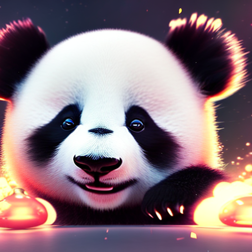 Cute baby panda, closeup cute and adorable, cute big circular reflective eyes, long fuzzy fur, Pixar render, unreal engine cinematic smooth, intricate detail, cinematic, Realistic art, pencil drawing with style of