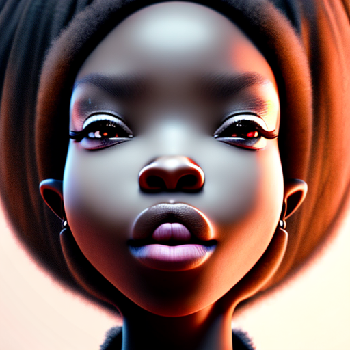 hot black girl, closeup cute and adorable, cute big circular reflective eyes, long fuzzy fur, Pixar render, unreal engine cinematic smooth, intricate detail, cinematic, Realistic art, pencil drawing with style of