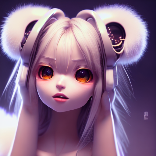 hot anime girl, closeup cute and adorable, cute big circular reflective eyes, long fuzzy fur, Pixar render, unreal engine cinematic smooth, intricate detail, cinematic, 8k, HD with style of