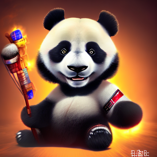 Cute panda combined with optimus prime in a beautiful specs and shining armor, centered, 8k, HD with style of