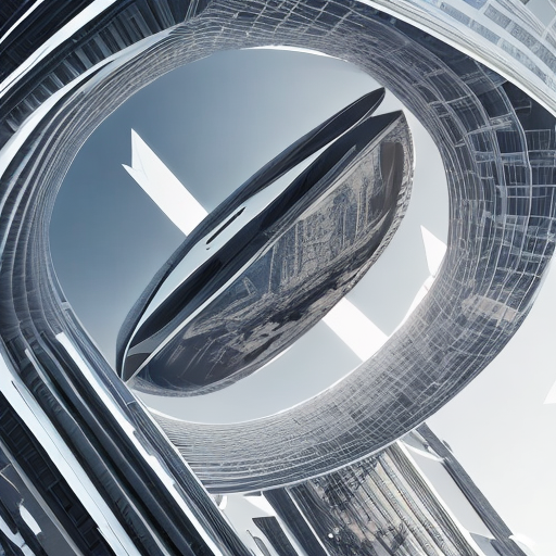 Gravity-defying architecture, centered, 8k, HD with style of
