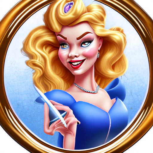 evil Cinderella in the carousel, centered, 8k, HD with style of