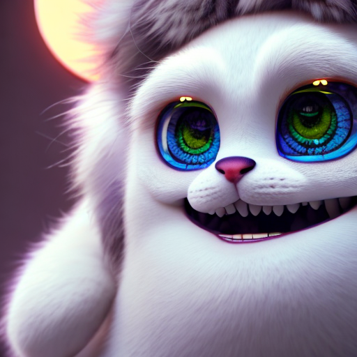 anime, closeup cute and adorable, cute big circular reflective eyes, long fuzzy fur, Pixar render, unreal engine cinematic smooth, intricate detail, cinematic, 8k, HD with style of