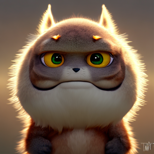 animal have abs, closeup cute and adorable, cute big circular reflective eyes, long fuzzy fur, Pixar render, unreal engine cinematic smooth, intricate detail, cinematic, digital art, trending on artstation, (cgsociety) with style of (Mandy Jurgens)