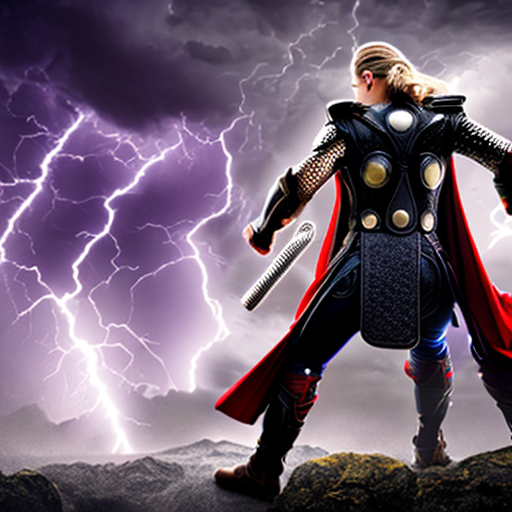 thor lightning, centered, 8k, HD with style of