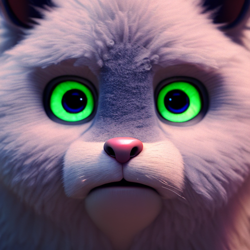 RN FARM, closeup cute and adorable, cute big circular reflective eyes, long fuzzy fur, Pixar render, unreal engine cinematic smooth, intricate detail, cinematic, 8k, HD with style of