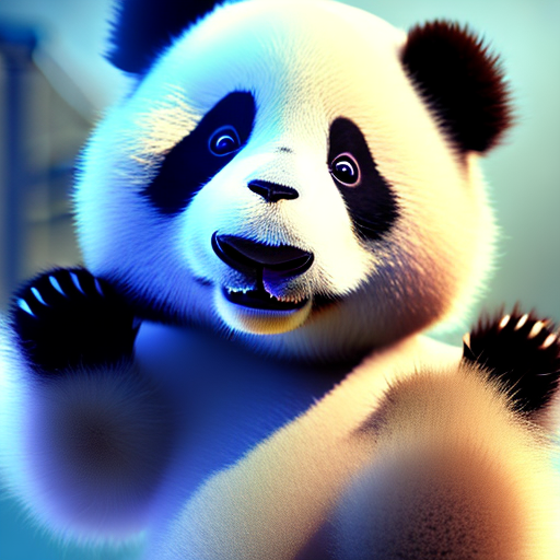 Cute baby panda, closeup cute and adorable, cute big circular reflective eyes, long fuzzy fur, Pixar render, unreal engine cinematic smooth, intricate detail, cinematic, 8k, HD with style of