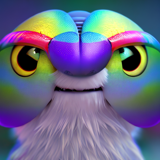 Mystical rainbow dragonfly, closeup cute and adorable, cute big circular reflective eyes, long fuzzy fur, Pixar render, unreal engine cinematic smooth, intricate detail, cinematic, Realistic art, pencil drawing with style of