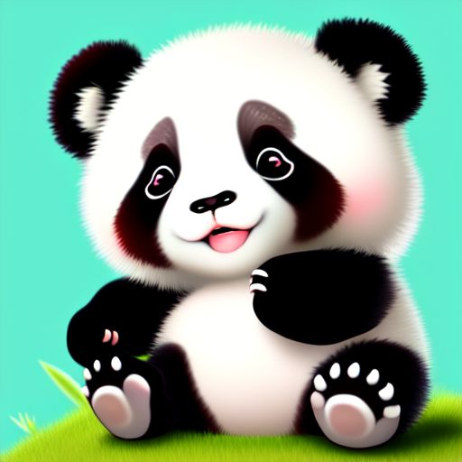 , Cute baby panda, centered, 8k, HD with style of