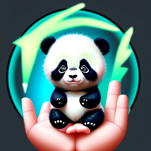 , Cute baby panda thunder, centered, 8k, HD with style of