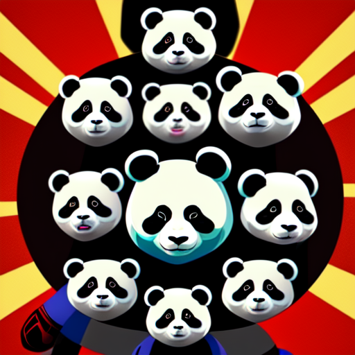 panda superheroes, centered, 8k, HD with style of