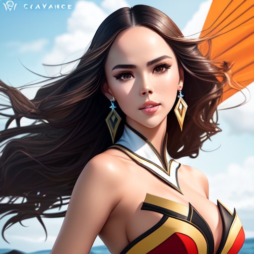 catriona gray, volacanoe inspired, centered, Portrait style, sharp, highly detailed, 8k, HD with style of (Half-Length)