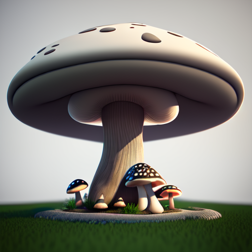 modern mushroom design building, centered, 3d, octane render, high quality, 4k with style of