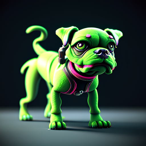 alien dog, centered, 3d, octane render, high quality, 4k with style of