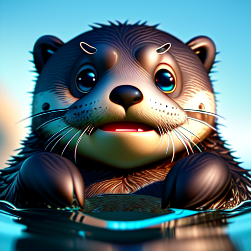 Cute sea otter, closeup cute and adorable, cute big circular reflective eyes, long fuzzy fur, Pixar render, unreal engine cinematic smooth, intricate detail, cinematic, 3d, octane render, high quality, 4k with style of