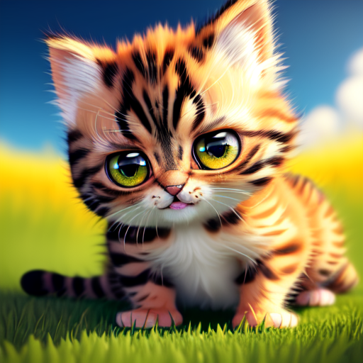 kitten with large eyes like Garfield rolling in fields whole body, closeup cute and adorable, cute big circular reflective eyes, long fuzzy fur, Pixar render, unreal engine cinematic smooth, intricate detail, cinematic, Realistic art, pencil drawing with style of