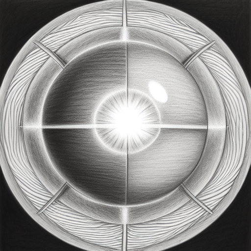 An big orb that can travel time, centered, Realistic art, pencil drawing with style of