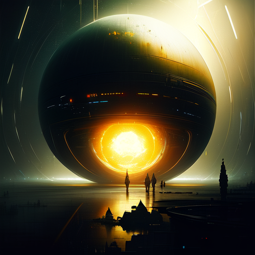 An big orb that can travel time, centered, (works by Jan Urschel, Michal Karcz), dark sci-fi, trending on artstation with style of (John Berkey)